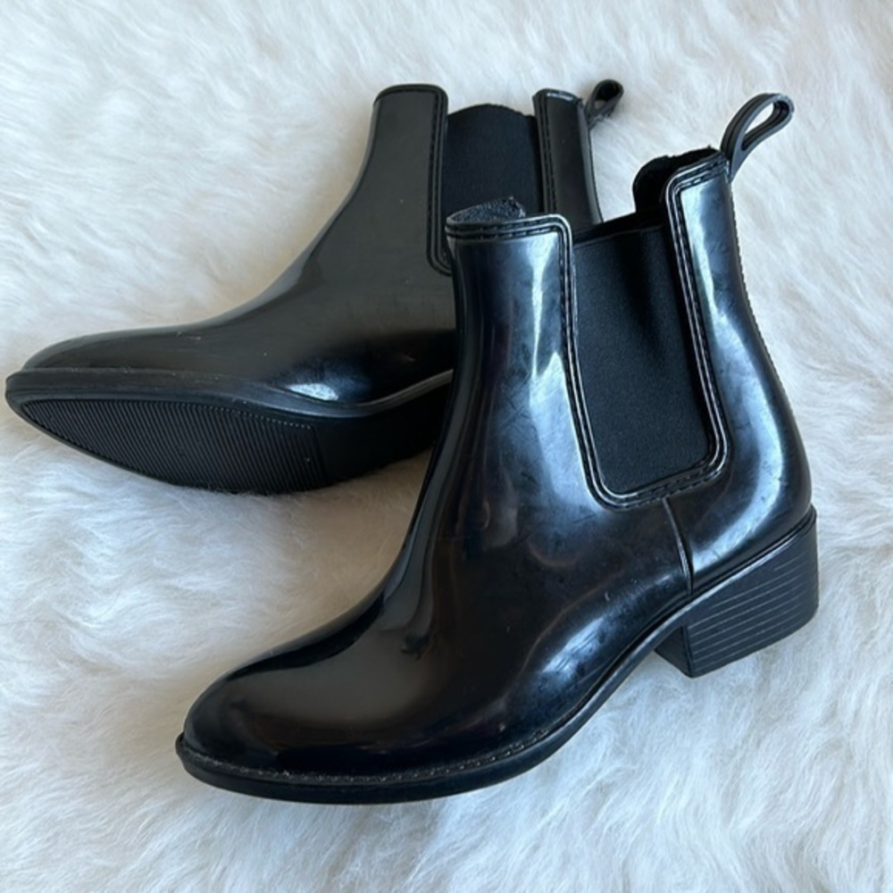 Jeffrey Campbell havana last black rubber pointed Chelsea‎ boots 8
